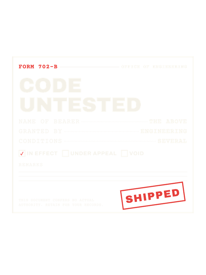 Code Untested — design preview on Black