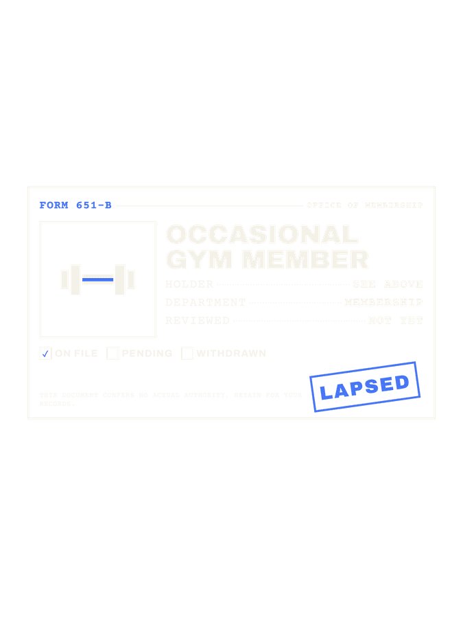 Occasional Gym Member — design preview on Black